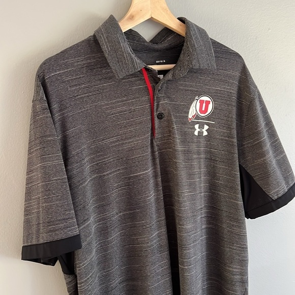 Under Armour Utah Utes Men’s Gray Polo Moisture-Wicking Shirt Size Large - Picture 1 of 8